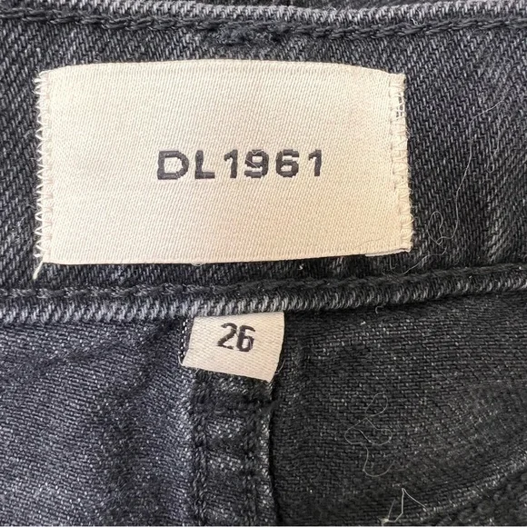 NWT DL1961 premium denim Hepburn wide leg high rise ankle jeans in Lark black 26 - Picture 14 of 17